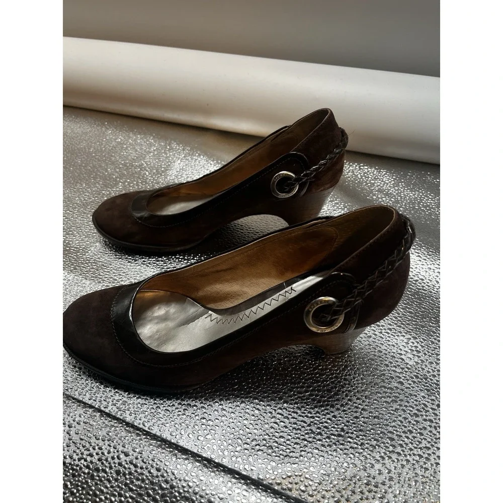 Womens‎ Sperry Top-Sider Boat wedge heels Brown with braided trim detailing 7M